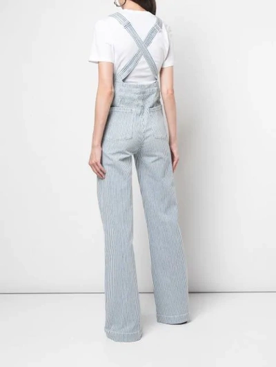 Frame Pinstripe Dungarees In Blue