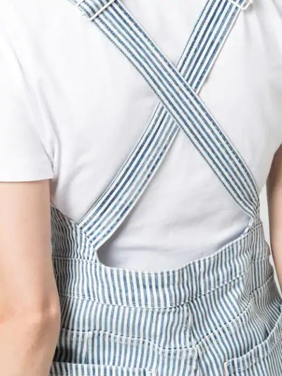 Frame Pinstripe Dungarees In Blue