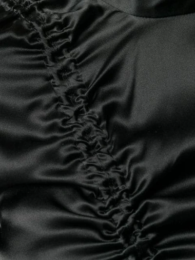 Shop Priscavera Ruched Cropped Blouse - Black