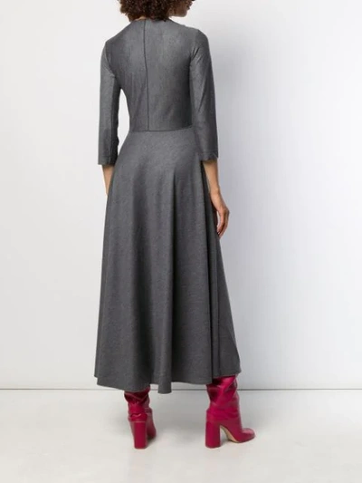 Shop Aspesi Flared Maxi Dress In Grey