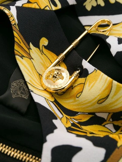 Shop Versace Baroque Print Short Dress In Gold