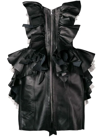 Shop Natasha Zinko Ruffled Corset Dress In Black
