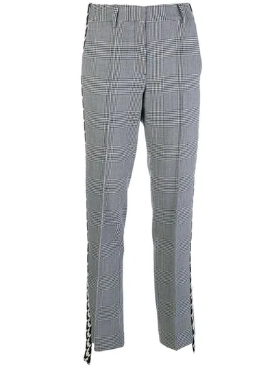Shop Off-white Stripe Detail Tailored Trousers In Black