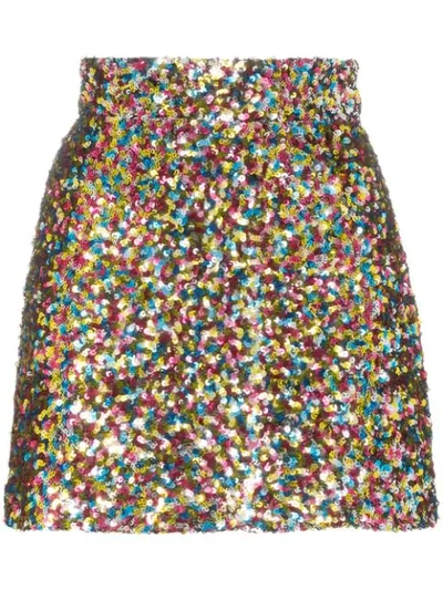 ATTICO SEQUIN-EMBELLISHED MINI SKIRT - 021 MULTICOLOURED