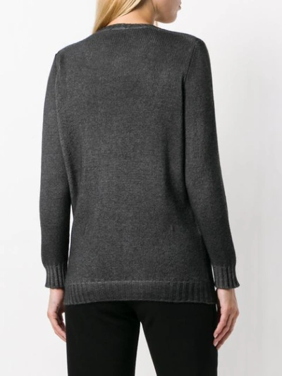 Shop Avant Toi Printed Sweater In Grey