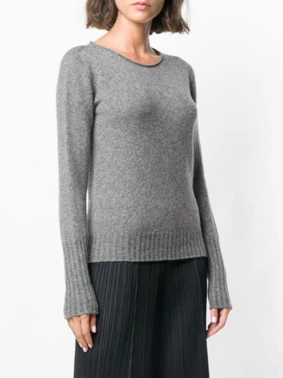 Shop Roberto Collina Mesh Knit Sweater In Grey