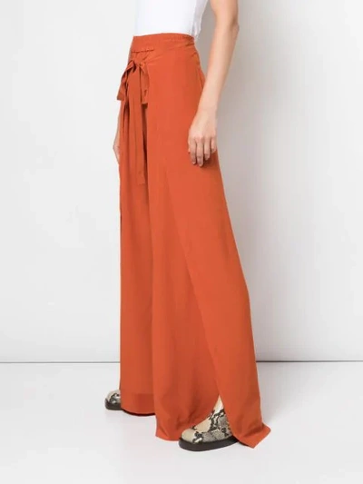 Shop Chloé Wrap-effect Trousers In Orange