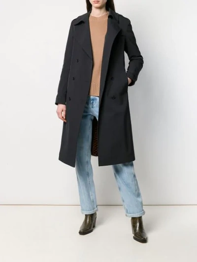 Shop Liska Mink Fur Trench Coat In Black