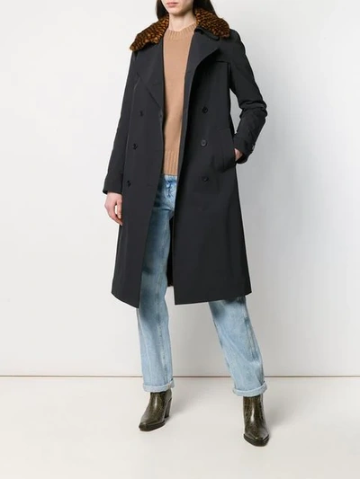 Shop Liska Mink Fur Trench Coat In Black