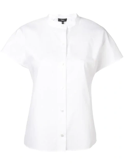 Shop Theory Short-sleeve Fitted Shirt In White