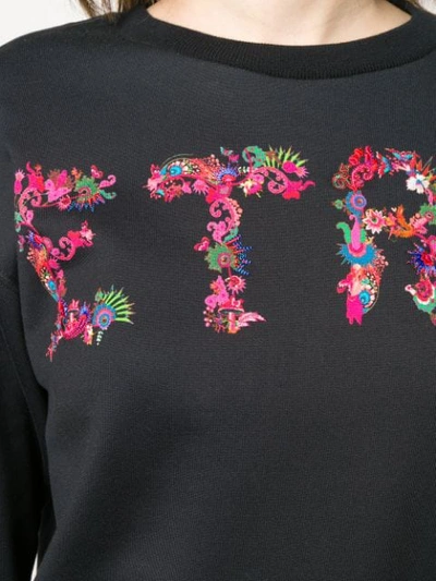 Shop Etro Paisley Logo Print Sweatshirt - Black