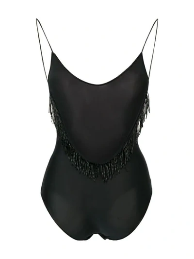 Shop Oseree Sequinned One-piece In Black
