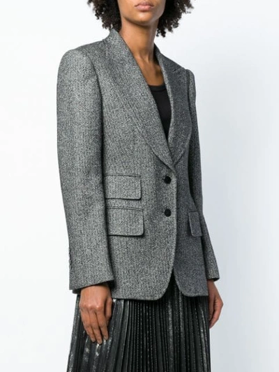 Shop Tom Ford Double-breasted Tweed Blazer In Black
