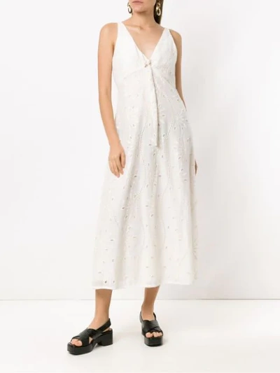 Shop Alcaçuz Long Lace Dress In White