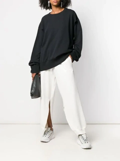 Shop Mm6 Maison Margiela Oversized Sweatshirt In Black