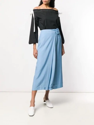 Shop Rejina Pyo Ellis Buckle Maxi Skirt - Blue