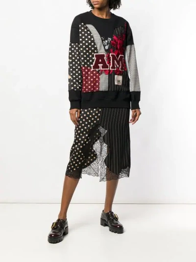 ANTONIO MARRAS PRINTED ASYMMETRIC SKIRT - 黑色