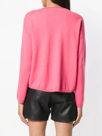 Shop Aspesi Crewneck Knitted Top In Pink