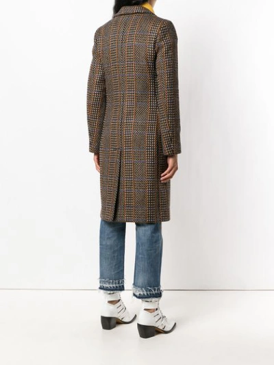 Shop Etro Patterned Single Breasted Coat In Brown