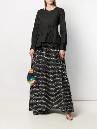 Shop Jourden Asymmetrisches Abendkleid In Black Multi