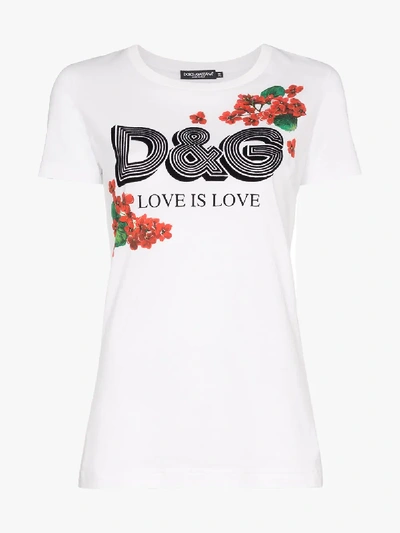 Shop Dolce & Gabbana Logo Cotton T-shirt In White