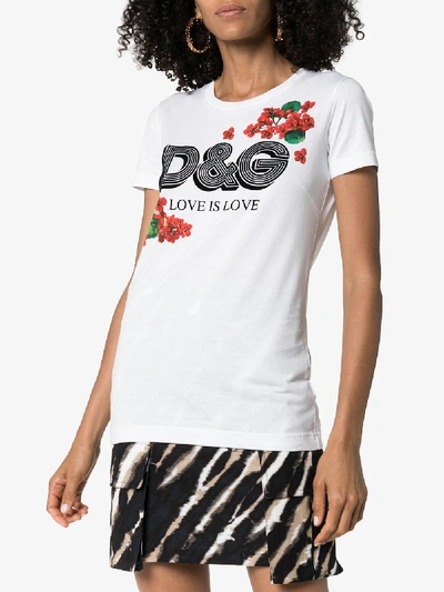 Shop Dolce & Gabbana Logo Cotton T-shirt In White