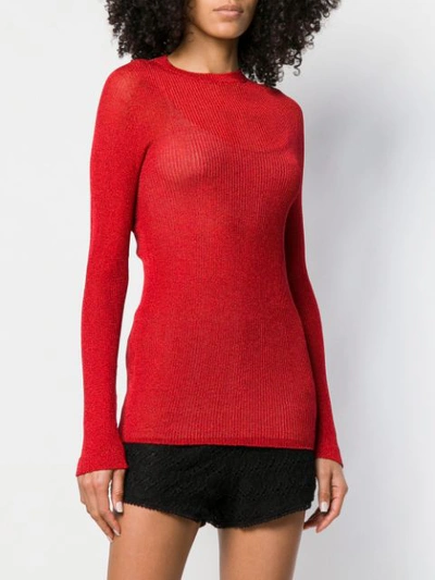 Shop Philosophy Di Lorenzo Serafini Lamé Fitted Sweater In Red