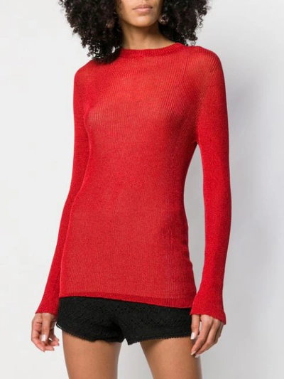 Shop Philosophy Di Lorenzo Serafini Lamé Fitted Sweater In Red