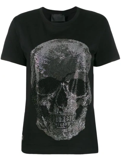 Shop Philipp Plein T-shirt Mit Totenkopf - Schwarz In Black