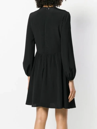 patched long-sleeved dress