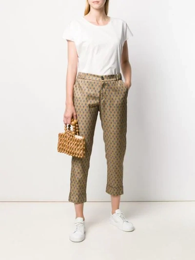 Shop Berwich Embroidered Cropped Trousers In Neutrals