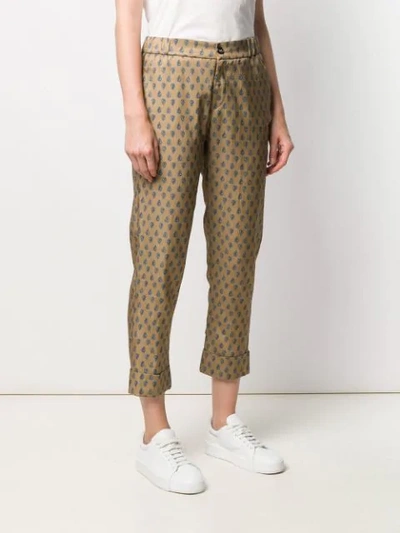Shop Berwich Embroidered Cropped Trousers In Neutrals