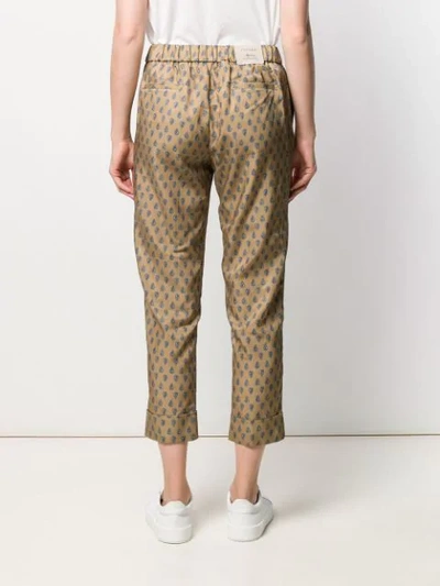 Shop Berwich Embroidered Cropped Trousers In Neutrals