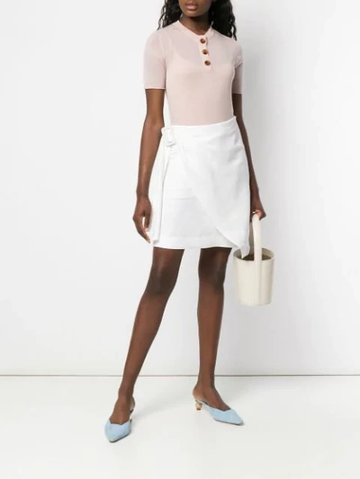 Shop Joseph Wrap Mini Skirt In White