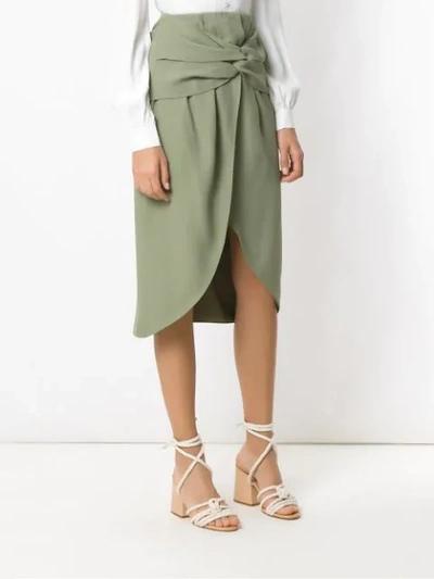 Shop Framed Teshima Midi Skirt In Green