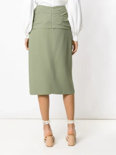Shop Framed Teshima Midi Skirt In Green