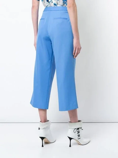 Shop Adam Lippes Pleated Culottes In Blue