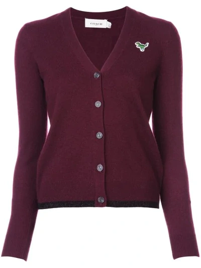 Shop Coach Rexy Patch Cardigan In Red