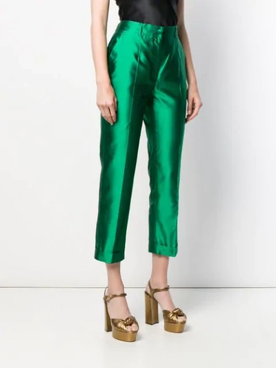 Shop Dolce & Gabbana Cropped Trousers In Green