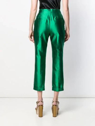 Shop Dolce & Gabbana Cropped Trousers In Green