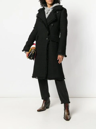 PINKO CLASSIC SINGLE-BREASTED COAT - 黑色