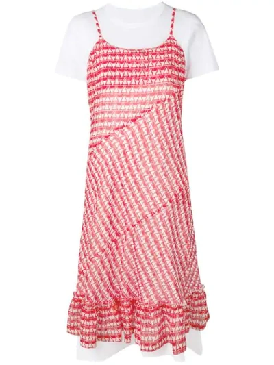 Shop Comme Des Garçons Comme Des Garçons Triangle Print Cami Dress In Red