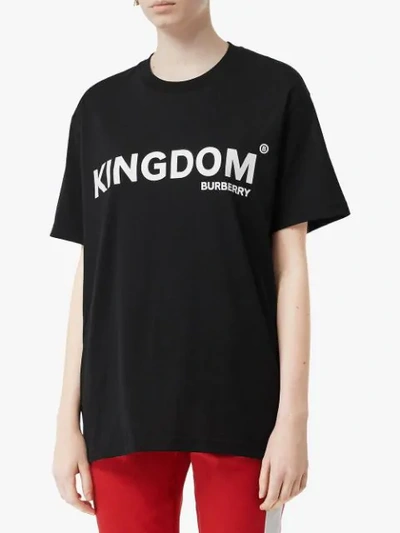 Burberry Printed Cotton-jersey T-shirt In Black | ModeSens