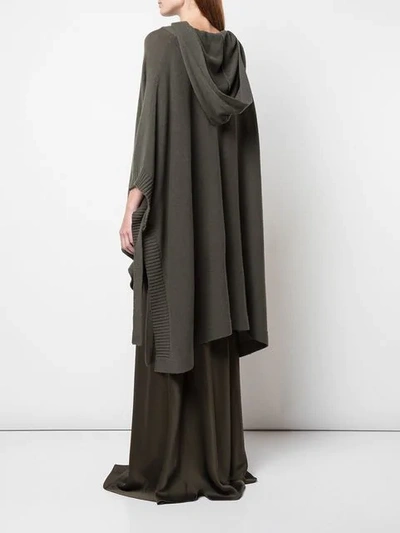 Shop Rosetta Getty Hooded Poncho In Green