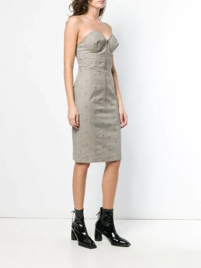 Pre-owned Jean Paul Gaultier Vintage 1985 Striped Bustier Dress In Brown