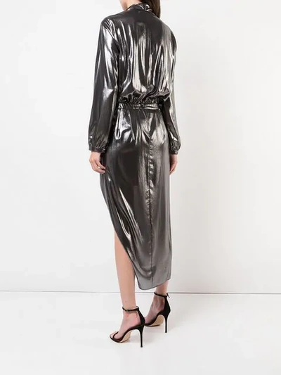 Shop Michelle Mason Metallic Wrap Dress