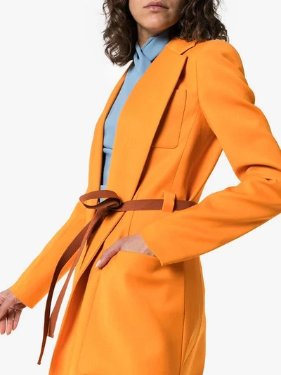 Shop Roksanda Bleyda Ribbon Tie Wrap Blazer Jacket In Orange