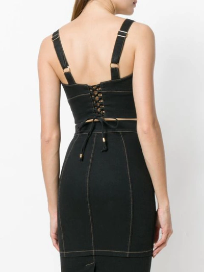 Shop Murmur Cropped Corset Vest Top In Black