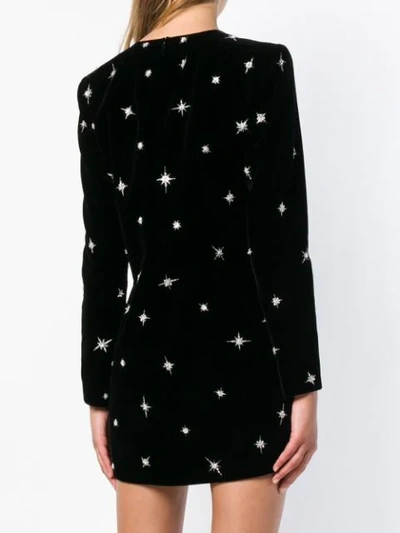 Shop Saint Laurent Sequin Embroidered Star Dress In Black