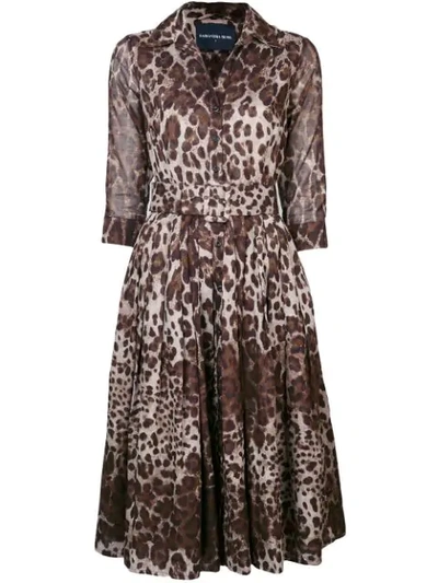 Shop Samantha Sung Audrey Leopard Print Dress In Brown